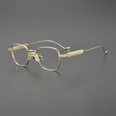 Obadiah Titanium Rectangle Glasses Frame Rectangle Frames Southood Gold